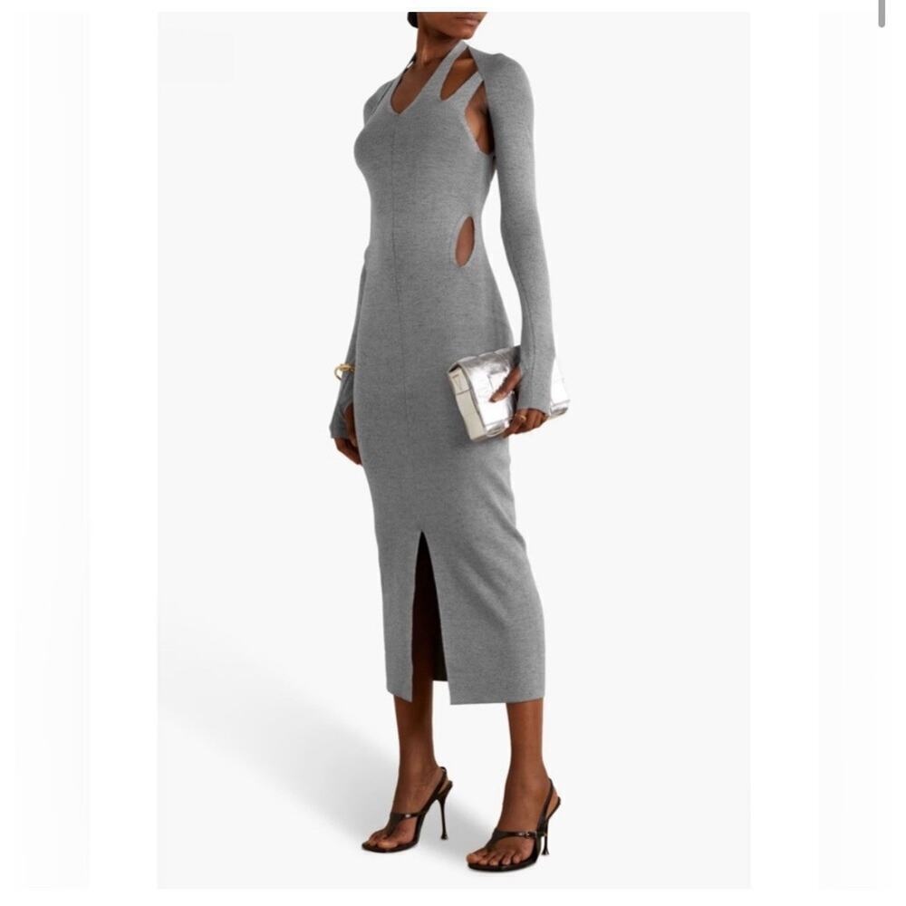 Dion Lee Wool Dress Ribbed Knit Bodycon Cutout Baddie Going Out Party Cut Out 8 - Picture 3 of 8